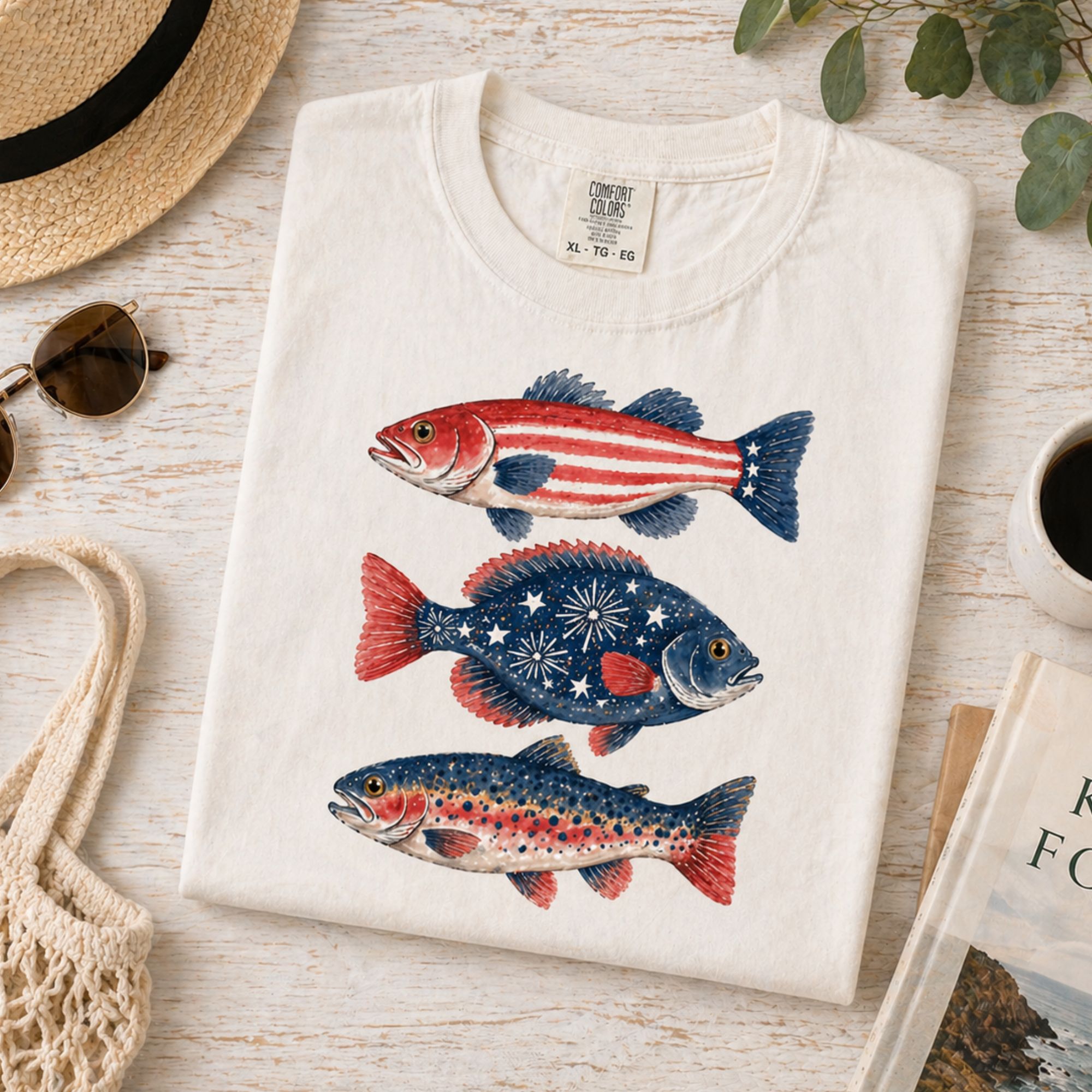 Preppy Fish PNG Patriotic 4th of July Design – Trendy - Image 2