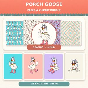 Porch Goose Digital Paper & Clipart Bundle