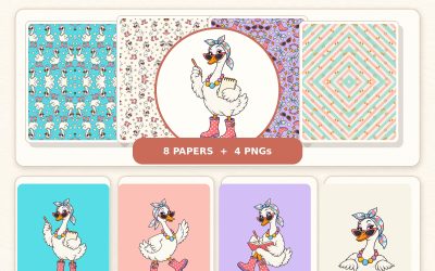 Porch Goose Digital Paper & Clipart Bundle – Instant Download